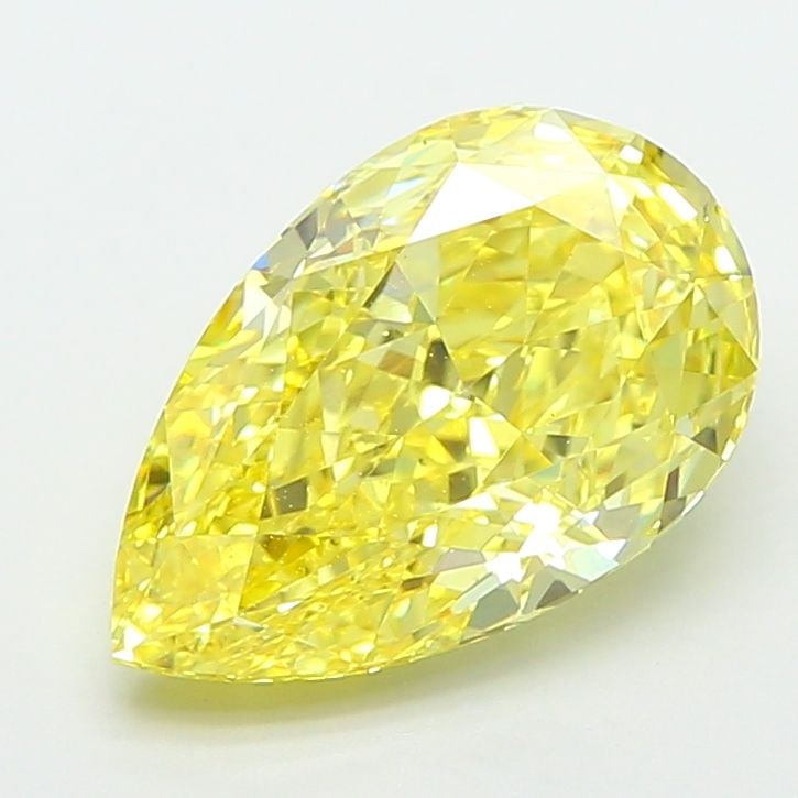 Loose Diamond - PEAR 3.01ct Fancy Intense Yellow VS1: Loose Diamond - PEAR 3.01ct Fancy Intense Yellow VS1 Source: This is a real non-mined Diamond that has been grown in a lab Shape: PEAR Carats: 3.01 Color: Fancy Intense Yellow Certification: IGI