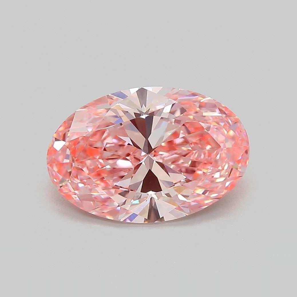 Loose Diamond - OVAL 2.77ct Fancy Vivid Pink VVS1: Loose Diamond - OVAL 2.77ct Fancy Vivid Pink VVS1 Source: This is a real non-mined Diamond that has been grown in a lab Shape: OVAL Carats: 2.77 Color: Fancy Vivid Pink Certification: IGI Video: