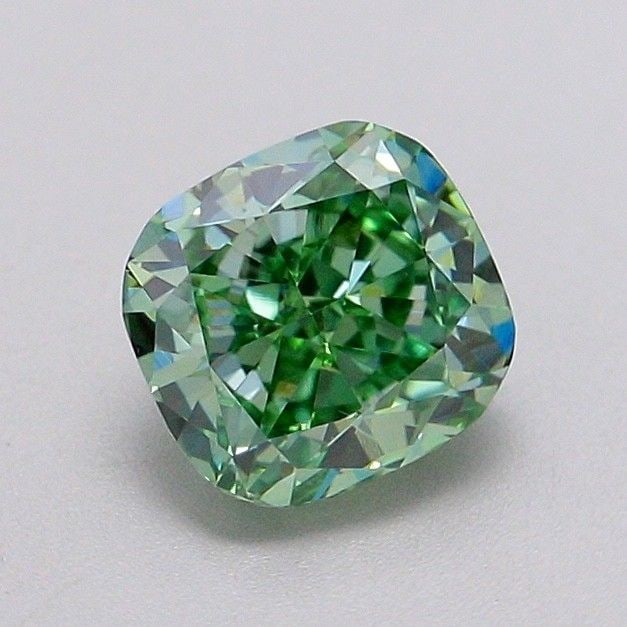 Loose Diamond - CUSHION MODIFIED 1.04ct Fancy Vivid Green VVS2: Loose Diamond - CUSHION MODIFIED 1.04ct Fancy Vivid Green VVS2 Source: This is a real non-mined Diamond that has been grown in a lab Shape: CUSHION MODIFIED Carats: 1.04 Color: Fancy Vivid Green Certi