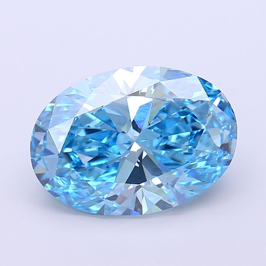 Loose Diamond - OVAL 4.08ct Fancy Vivid Blue VS2: Loose Diamond - OVAL 4.08ct Fancy Vivid Blue VS2 Source: This is a real non-mined Diamond that has been grown in a lab Shape: OVAL Carats: 4.08 Color: Fancy Vivid Blue Certification: IGI Video: