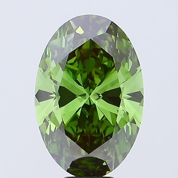 Loose Diamond - OVAL 11.13ct Fancy Vivid Green VS2: Loose Diamond - OVAL 11.13ct Fancy Vivid Green VS2 Source: This is a real non-mined Diamond that has been grown in a lab Shape: OVAL Carats: 11.13 Color: Fancy Vivid Green Certification: IGI Video: