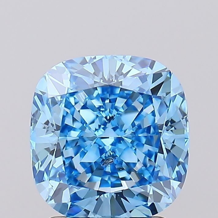 Loose Diamond - CUSHION MODIFIED 2.36ct Fancy Vivid Blue SI1: Loose Diamond - CUSHION MODIFIED 2.36ct Fancy Vivid Blue SI1 Source: This is a real non-mined Diamond that has been grown in a lab Shape: CUSHION MODIFIED Carats: 2.36 Color: Fancy Vivid Blue Certific