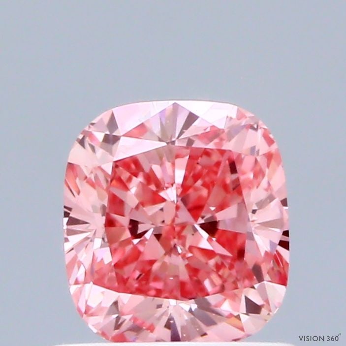 Loose Diamond - CUSHION MODIFIED 1.03ct Fancy Vivid Pink VS1: Loose Diamond - CUSHION MODIFIED 1.03ct Fancy Vivid Pink VS1 Source: This is a real non-mined Diamond that has been grown in a lab Shape: CUSHION MODIFIED Carats: 1.03 Color: Fancy Vivid Pink Certific