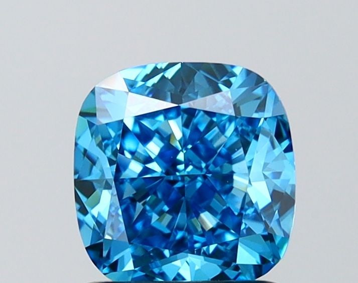 Loose Diamond - CUSHION MODIFIED 1.63ct Fancy Intense Blue VVS2: Loose Diamond - CUSHION MODIFIED 1.63ct Fancy Intense Blue VVS2 Source: This is a real non-mined Diamond that has been grown in a lab Shape: CUSHION MODIFIED Carats: 1.63 Color: Fancy Intense Blue Cer