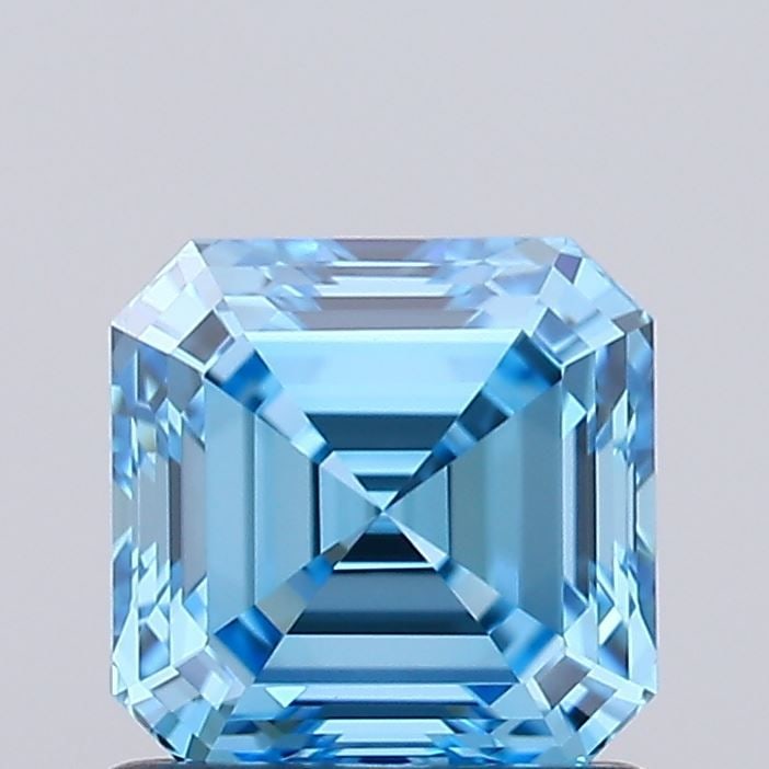 Loose Diamond - ASSCHER 1.01ct Fancy Vivid Blue VVS2: Loose Diamond - ASSCHER 1.01ct Fancy Vivid Blue VVS2 Source: This is a real non-mined Diamond that has been grown in a lab Shape: ASSCHER Carats: 1.01 Color: Fancy Vivid Blue Certification: IGI Video: