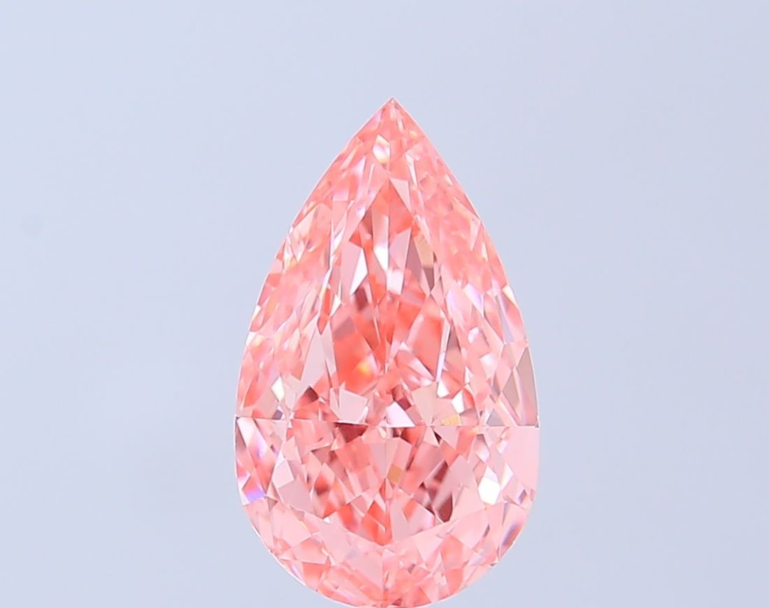 Loose Diamond - PEAR 3.27ct Fancy Vivid Pink VVS1: Loose Diamond - PEAR 3.27ct Fancy Vivid Pink VVS1 Source: This is a real non-mined Diamond that has been grown in a lab Shape: PEAR Carats: 3.27 Color: Fancy Vivid Pink Certification: IGI Video: