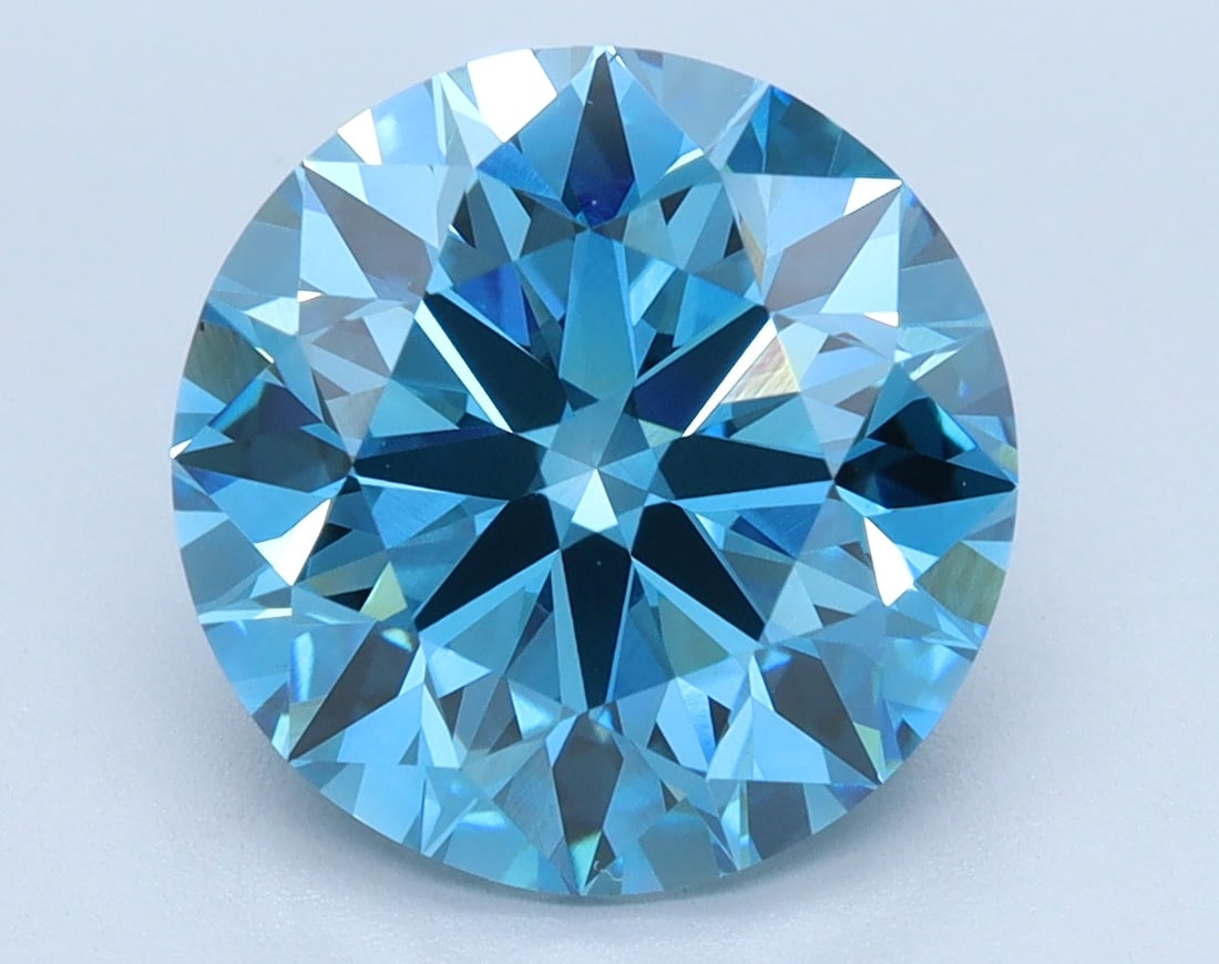 Loose Diamond - Round 3.49ct BLUE VS1: Loose Diamond - Round 3.49ct BLUE VS1 Source: This is a real non-mined Diamond that has been grown in a lab Shape: Round Carats: 3.49 Color: BLUE Clarity: VS1 Certification: IGI Condition: Pre-Owned P