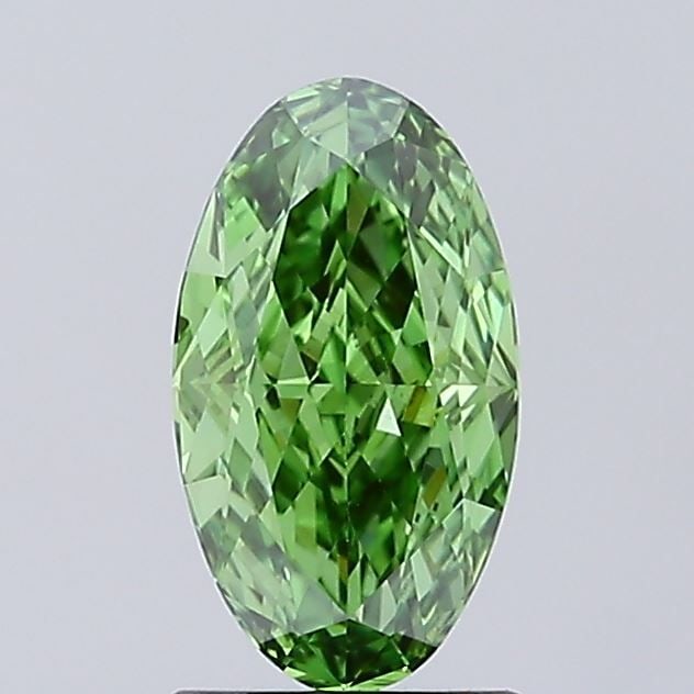 Loose Diamond - OVAL 1.46ct Fancy Vivid Green VVS2: Loose Diamond - OVAL 1.46ct Fancy Vivid Green VVS2 Source: This is a real non-mined Diamond that has been grown in a lab Shape: OVAL Carats: 1.46 Color: Fancy Vivid Green Certification: IGI Video: