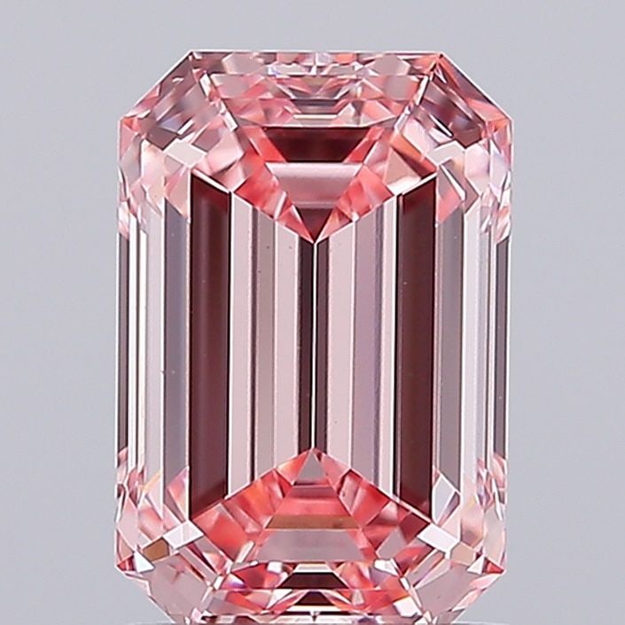 Loose Diamond - EMERALD 2.04ct Fancy Vivid Pink VS1: Loose Diamond - EMERALD 2.04ct Fancy Vivid Pink VS1 Source: This is a real non-mined Diamond that has been grown in a lab Shape: EMERALD Carats: 2.04 Color: Fancy Vivid Pink Certification: IGI Video: