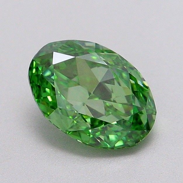 Loose Diamond - OVAL 1.01ct Fancy Vivid Green VVS2: Loose Diamond - OVAL 1.01ct Fancy Vivid Green VVS2 Source: This is a real non-mined Diamond that has been grown in a lab Shape: OVAL Carats: 1.01 Color: Fancy Vivid Green Certification: IGI Video: