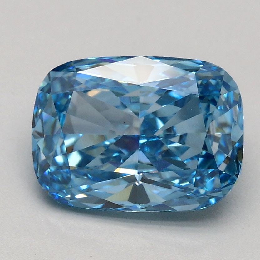Loose Diamond - CUSHION MODIFIED 1.56ct Fancy Vivid Blue VS1: Loose Diamond - CUSHION MODIFIED 1.56ct Fancy Vivid Blue VS1 Source: This is a real non-mined Diamond that has been grown in a lab Shape: CUSHION MODIFIED Carats: 1.56 Color: Fancy Vivid Blue Certific