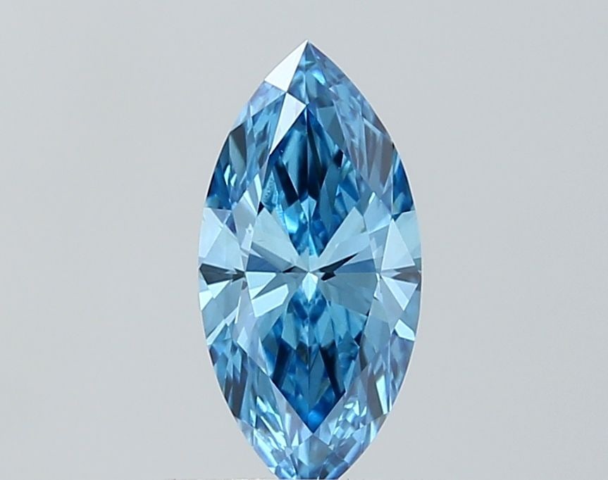 Loose Diamond - MARQUISE 0.61ct Fancy Vivid Blue VS1: Loose Diamond - MARQUISE 0.61ct Fancy Vivid Blue VS1 Source: This is a real non-mined Diamond that has been grown in a lab Shape: MARQUISE Carats: 0.61 Color: Fancy Vivid Blue Certification: IGI Video