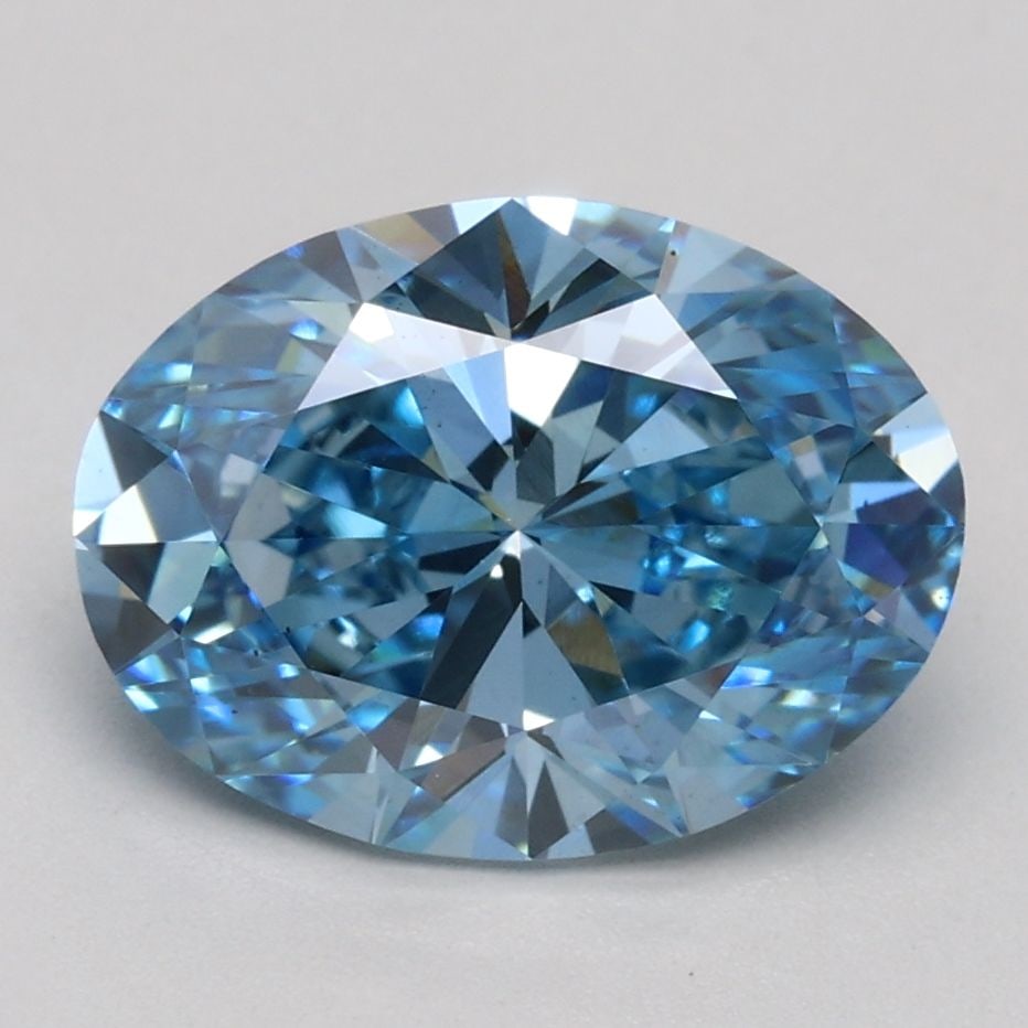 Loose Diamond - OVAL 1.97ct Fancy Vivid Blue VS2: Loose Diamond - OVAL 1.97ct Fancy Vivid Blue VS2 Source: This is a real non-mined Diamond that has been grown in a lab Shape: OVAL Carats: 1.97 Color: Fancy Vivid Blue Certification: IGI Video: