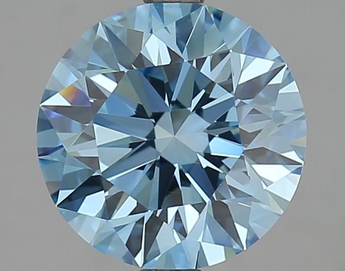 Ideal Loose Diamond - ROUND 2.77ct Fancy Vivid Blue VS2: Ideal Loose Diamond - ROUND 2.77ct Fancy Vivid Blue VS2 Source: This is a real non-mined Diamond that has been grown in a lab Shape: ROUND Carats: 2.77 Color: Fancy Vivid Blue Certification: IGI Video