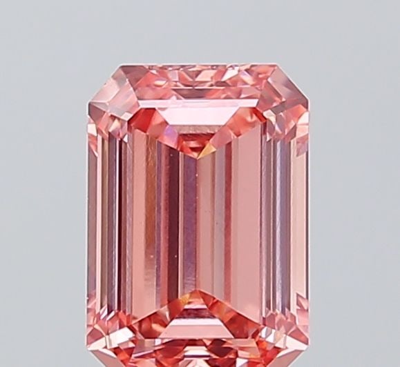 Loose Diamond - EMERALD 1.59ct Fancy Vivid Pink VS2: Loose Diamond - EMERALD 1.59ct Fancy Vivid Pink VS2 Source: This is a real non-mined Diamond that has been grown in a lab Shape: EMERALD Carats: 1.59 Color: Fancy Vivid Pink Certification: IGI Video: