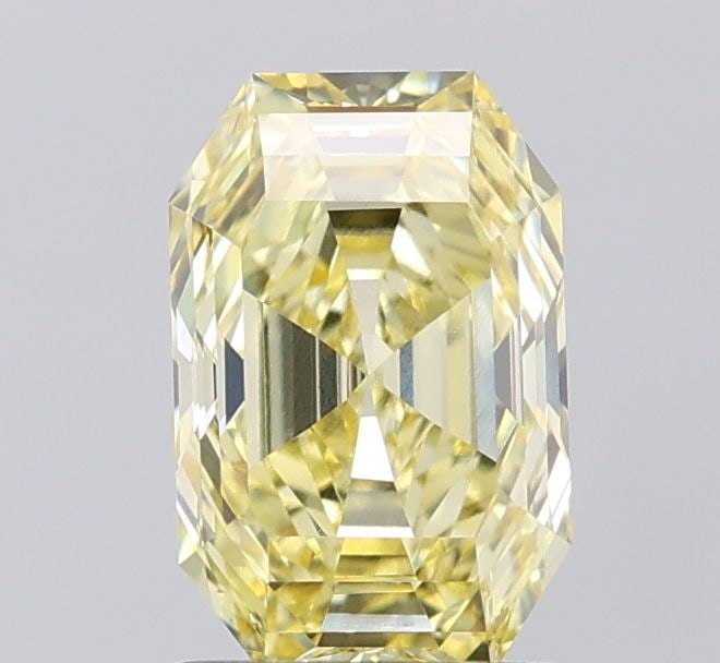 Loose Diamond - EMERALD 1.74ct Fancy Yellow VVS2: Loose Diamond - EMERALD 1.74ct Fancy Yellow VVS2 Source: This is a real non-mined Diamond that has been grown in a lab Shape: EMERALD Carats: 1.74 Color: Fancy Yellow Certification: IGI Video: