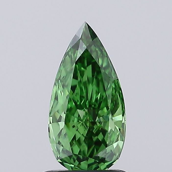 Loose Diamond - PEAR 0.58ct Fancy Vivid Green VS1: Loose Diamond - PEAR 0.58ct Fancy Vivid Green VS1 Source: This is a real non-mined Diamond that has been grown in a lab Shape: PEAR Carats: 0.58 Color: Fancy Vivid Green Certification: IGI Video: