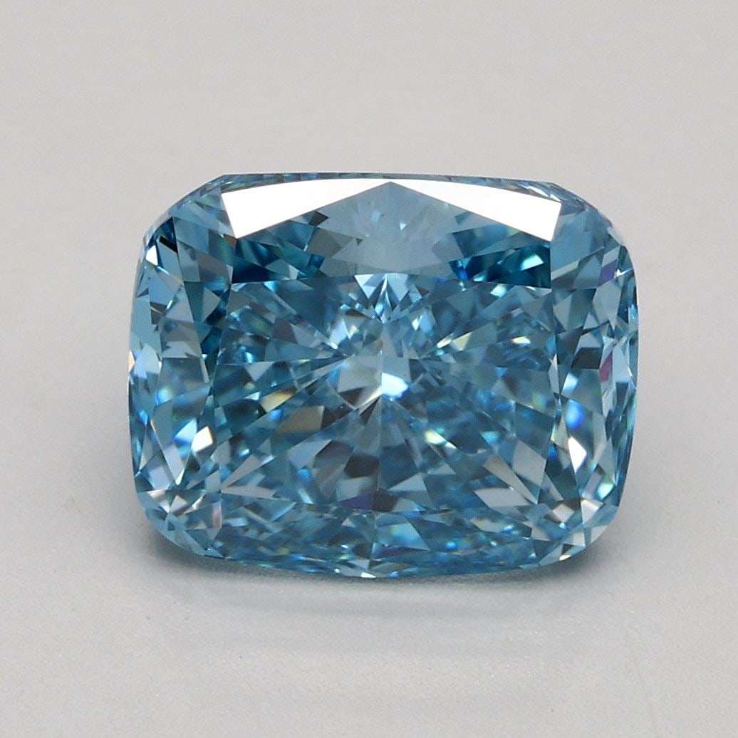 Loose Diamond - CUSHION BRILLIANT 2.51ct Fancy Vivid Blue VVS2: Loose Diamond - CUSHION BRILLIANT 2.51ct Fancy Vivid Blue VVS2 Source: This is a real non-mined Diamond that has been grown in a lab Shape: CUSHION BRILLIANT Carats: 2.51 Color: Fancy Vivid Blue Certi
