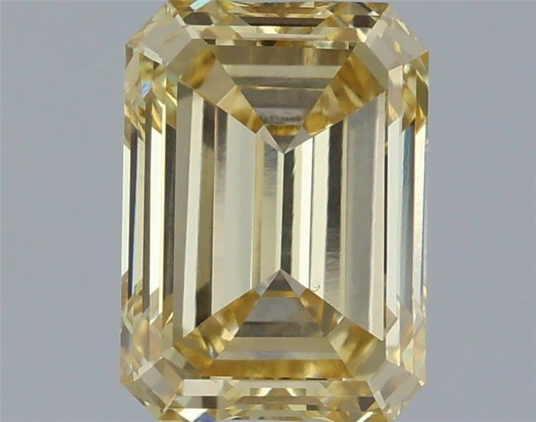 Loose Diamond - EMERALD 1.78ct Fancy Light Yellow VS2: Loose Diamond - EMERALD 1.78ct Fancy Light Yellow VS2 Source: This is a real non-mined Diamond that has been grown in a lab Shape: EMERALD Carats: 1.78 Color: Fancy Light Yellow Certification: IGI Vid