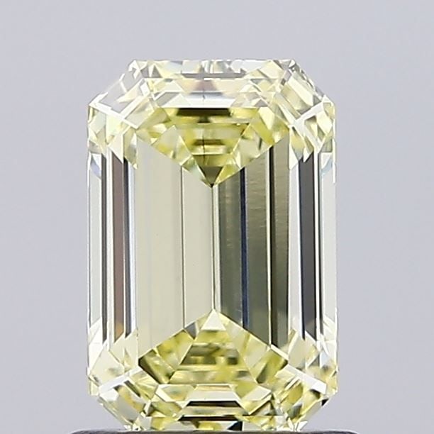 Loose Diamond - EMERALD 1.04ct Fancy Light Yellow VS2: Loose Diamond - EMERALD 1.04ct Fancy Light Yellow VS2 Source: This is a real non-mined Diamond that has been grown in a lab Shape: EMERALD Carats: 1.04 Color: Fancy Light Yellow Certification: IGI Vid