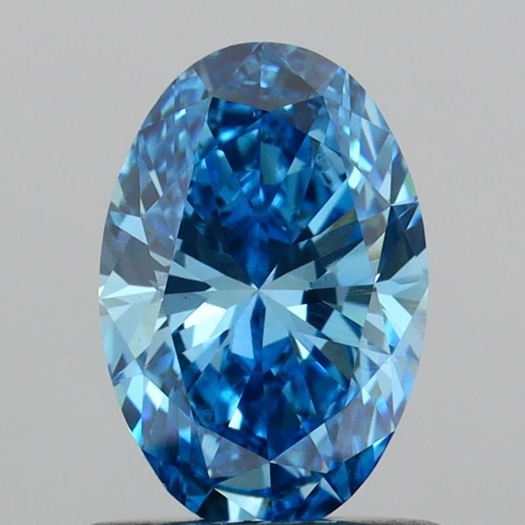 Loose Diamond - OVAL 0.86ct Fancy Vivid Blue VVS2: Loose Diamond - OVAL 0.86ct Fancy Vivid Blue VVS2 Source: This is a real non-mined Diamond that has been grown in a lab Shape: OVAL Carats: 0.86 Color: Fancy Vivid Blue Certification: IGI Video: