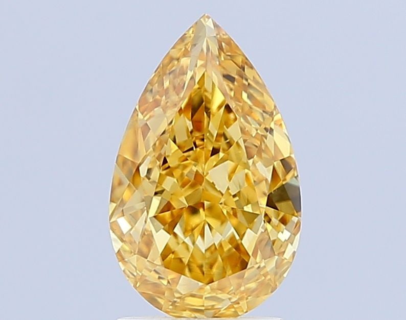 Loose Diamond - PEAR 2.12ct Fancy Vivid Yellow VS1: Loose Diamond - PEAR 2.12ct Fancy Vivid Yellow VS1 Source: This is a real non-mined Diamond that has been grown in a lab Shape: PEAR Carats: 2.12 Color: Fancy Vivid Yellow Certification: IGI Video: