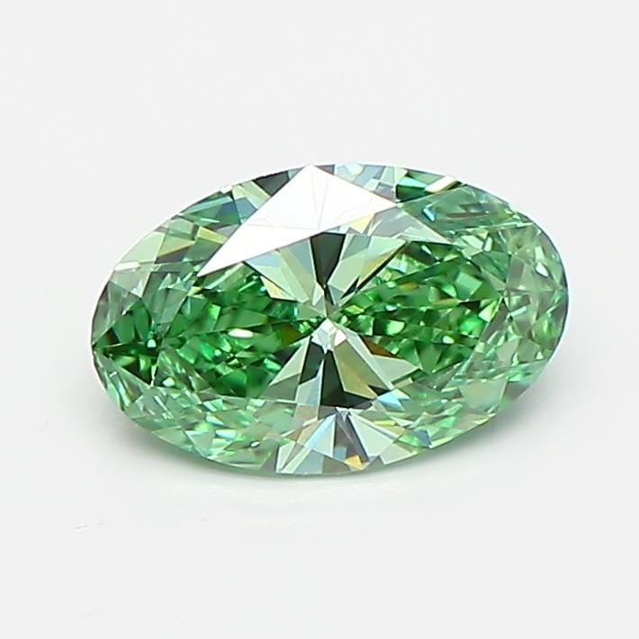 Loose Diamond - OVAL 0.8ct Fancy Vivid Green VVS2: Loose Diamond - OVAL 0.8ct Fancy Vivid Green VVS2 Source: This is a real non-mined Diamond that has been grown in a lab Shape: OVAL Carats: 0.8 Color: Fancy Vivid Green Certification: IGI Video: