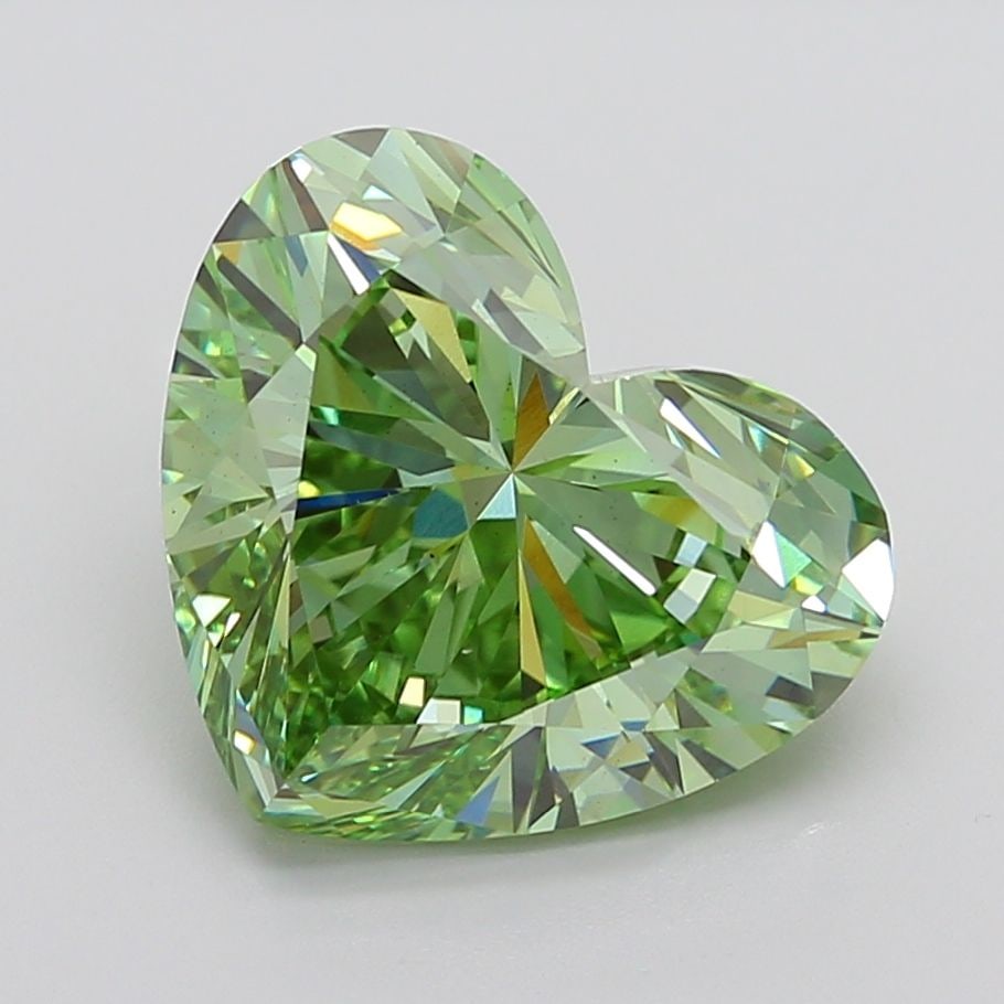Loose Diamond - HEART 9.46ct Fancy Vivid Green VS2: Loose Diamond - HEART 9.46ct Fancy Vivid Green VS2 Source: This is a real non-mined Diamond that has been grown in a lab Shape: HEART Carats: 9.46 Color: Fancy Vivid Green Certification: IGI PLEASE NO