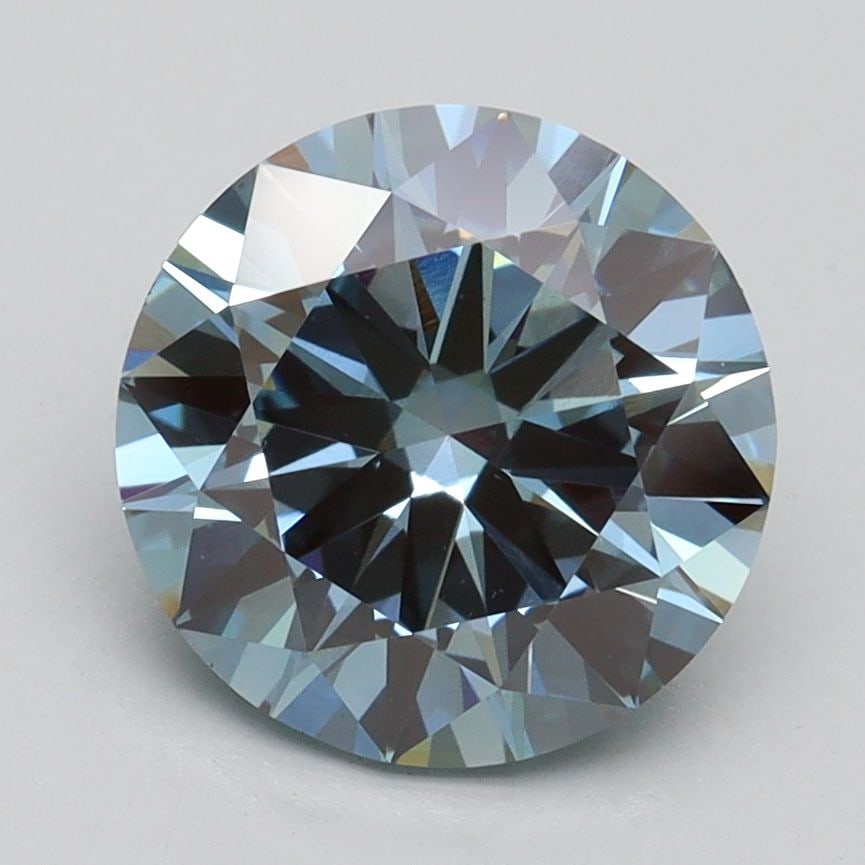Loose Diamond - ROUND 2.53ct Fancy Intense Blue VS1: Loose Diamond - ROUND 2.53ct Fancy Intense Blue VS1 Source: This is a real non-mined Diamond that has been grown in a lab Shape: ROUND Carats: 2.53 Color: Fancy Intense Blue Certification: IGI Video: