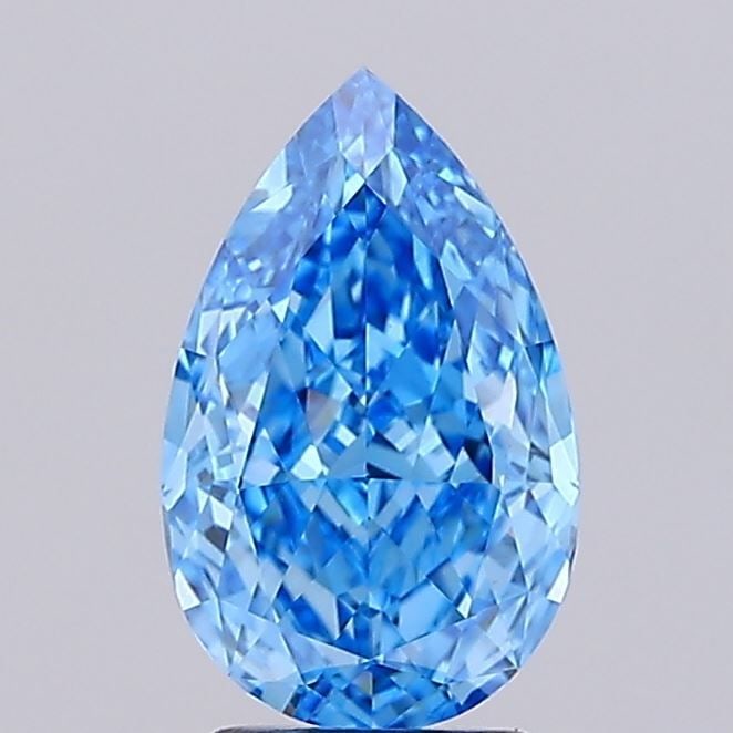 Loose Diamond - PEAR 3.12ct Fancy Vivid Blue VS1: Loose Diamond - PEAR 3.12ct Fancy Vivid Blue VS1 Source: This is a real non-mined Diamond that has been grown in a lab Shape: PEAR Carats: 3.12 Color: Fancy Vivid Blue Certification: IGI Video: