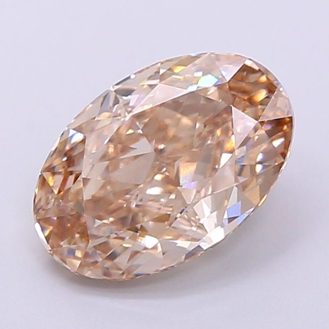 Loose Diamond - OVAL 2.55ct Fancy Light Brown VVS2: Loose Diamond - OVAL 2.55ct Fancy Light Brown VVS2 Source: This is a real non-mined Diamond that has been grown in a lab Shape: OVAL Carats: 2.55 Color: Fancy Light Brown Certification: IGI Video: