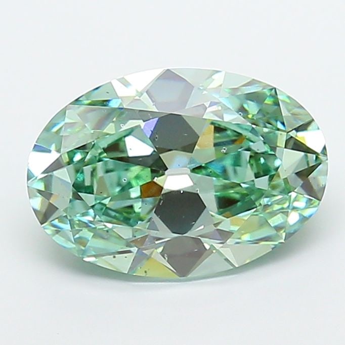 Loose Diamond - OVAL 5.02ct Fancy Vivid Green SI1: Loose Diamond - OVAL 5.02ct Fancy Vivid Green SI1 Source: This is a real non-mined Diamond that has been grown in a lab Shape: OVAL Carats: 5.02 Color: Fancy Vivid Green Certification: IGI Video: