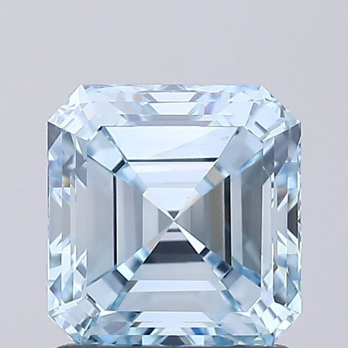 Loose Diamond - ASSCHER 1.34ct Fancy Intense Blue VVS2: Loose Diamond - ASSCHER 1.34ct Fancy Intense Blue VVS2 Source: This is a real non-mined Diamond that has been grown in a lab Shape: ASSCHER Carats: 1.34 Color: Fancy Intense Blue Certification: IGI Vi