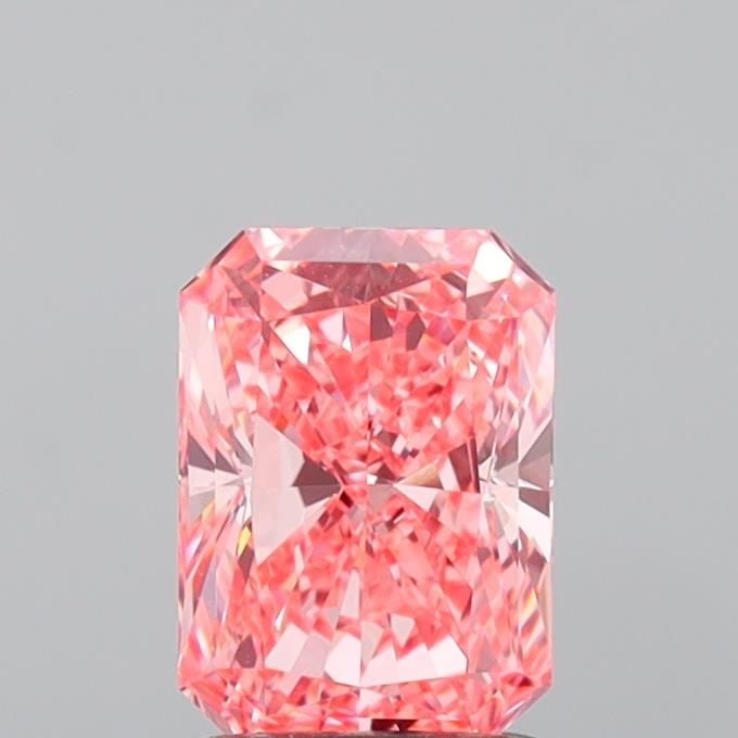 Loose Diamond - RADIANT 1.38ct Fancy Vivid Pink VVS2: Loose Diamond - RADIANT 1.38ct Fancy Vivid Pink VVS2 Source: This is a real non-mined Diamond that has been grown in a lab Shape: RADIANT Carats: 1.38 Color: Fancy Vivid Pink Certification: IGI Video: