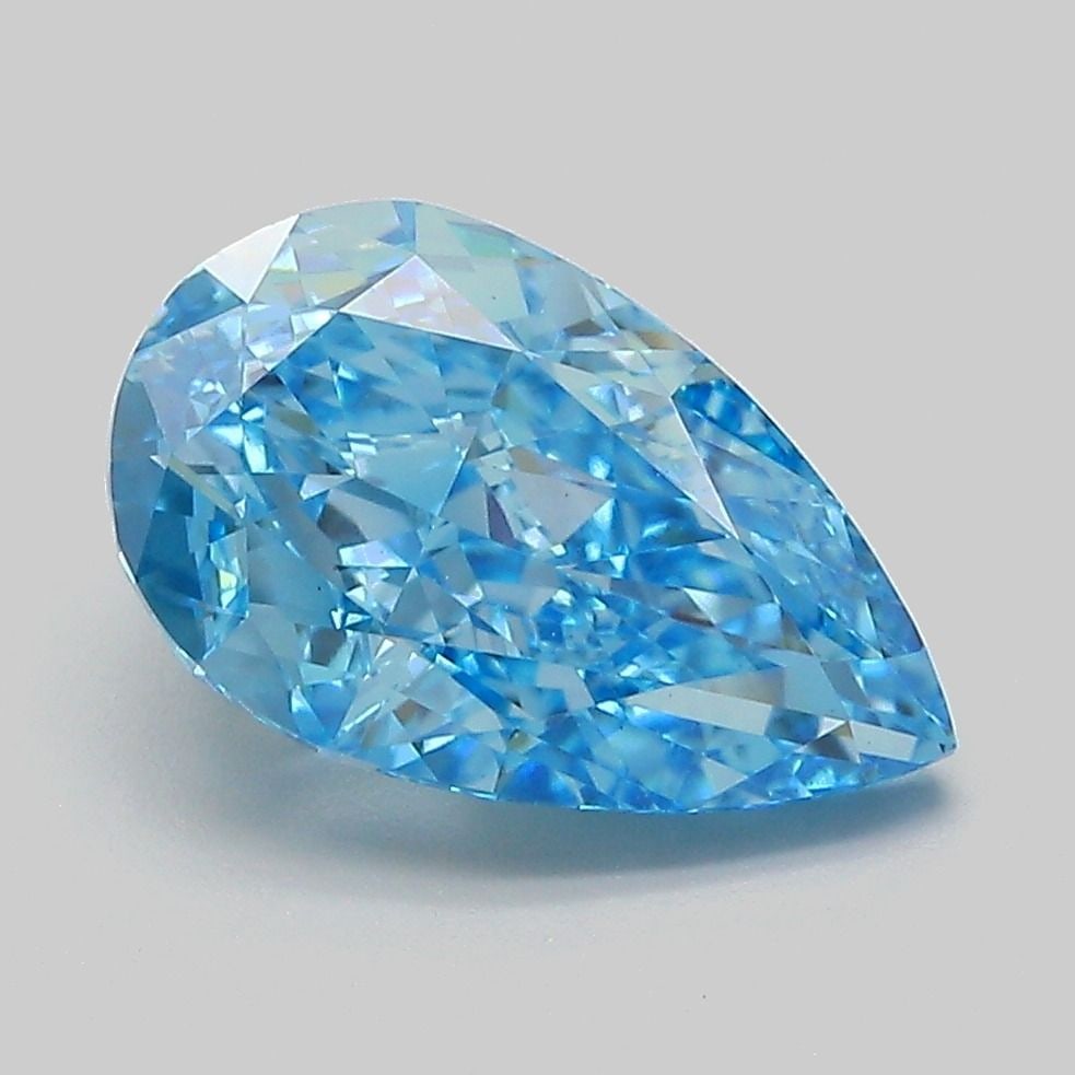 Loose Diamond - PEAR 3.11ct Fancy Vivid Blue VS1: Loose Diamond - PEAR 3.11ct Fancy Vivid Blue VS1 Source: This is a real non-mined Diamond that has been grown in a lab Shape: PEAR Carats: 3.11 Color: Fancy Vivid Blue Certification: IGI Video: