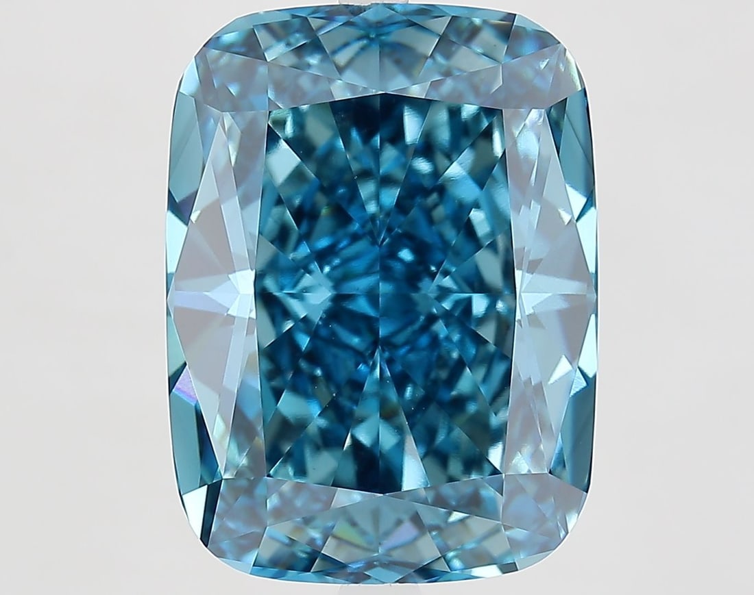 Loose Diamond - CUSHION MODIFIED 11.19ct Fancy Vivid Blue VS1: Loose Diamond - CUSHION MODIFIED 11.19ct Fancy Vivid Blue VS1 Source: This is a real non-mined Diamond that has been grown in a lab Shape: CUSHION MODIFIED Carats: 11.19 Color: Fancy Vivid Blue Certif