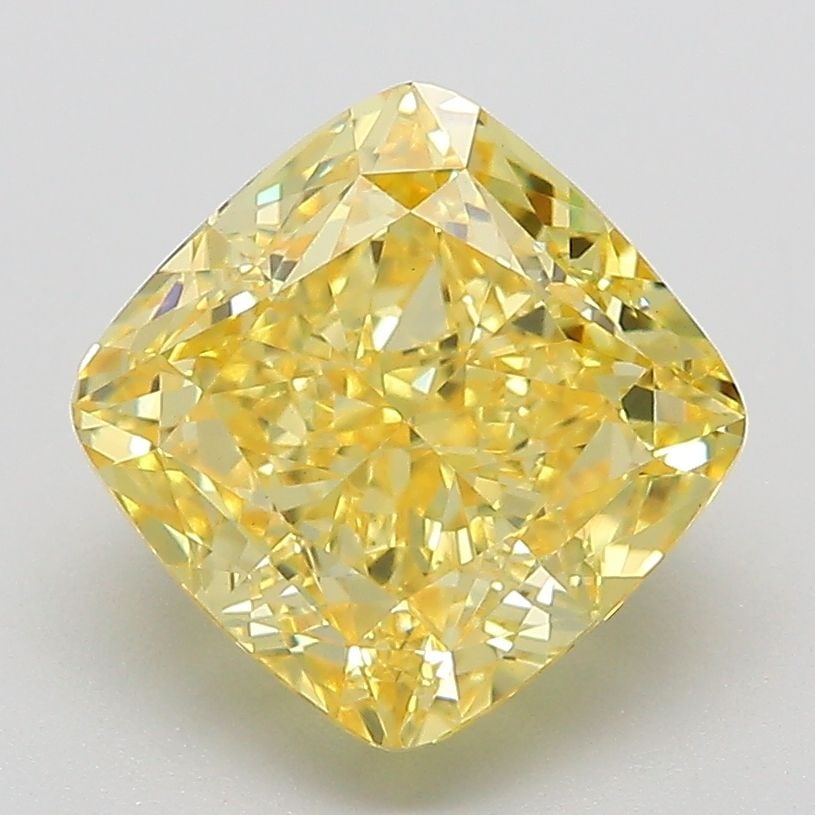 Loose Diamond - CUSHION MODIFIED 3.21ct Fancy Vivid Yellow VS1: Loose Diamond - CUSHION MODIFIED 3.21ct Fancy Vivid Yellow VS1 Source: This is a real non-mined Diamond that has been grown in a lab Shape: CUSHION MODIFIED Carats: 3.21 Color: Fancy Vivid Yellow Cert