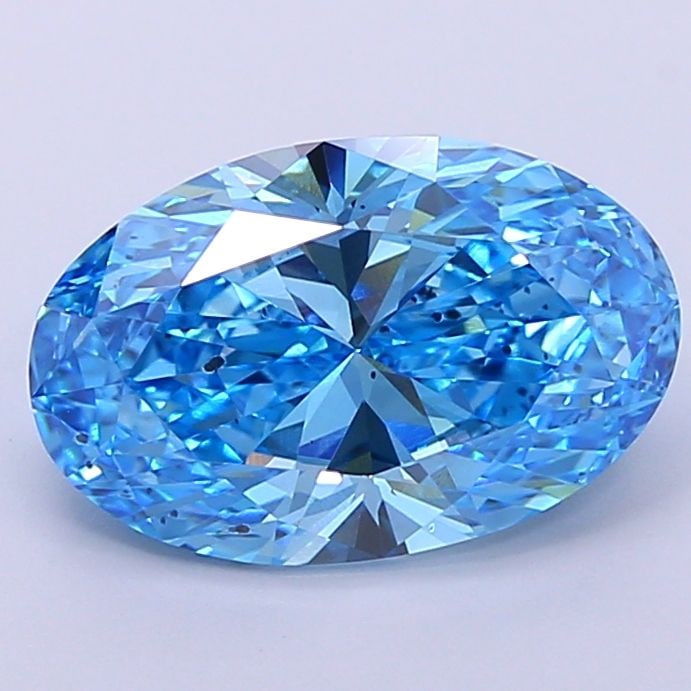 Loose Diamond - OVAL 3.08ct Fancy Vivid Blue SI1: Loose Diamond - OVAL 3.08ct Fancy Vivid Blue SI1 Source: This is a real non-mined Diamond that has been grown in a lab Shape: OVAL Carats: 3.08 Color: Fancy Vivid Blue Certification: NONE Video: