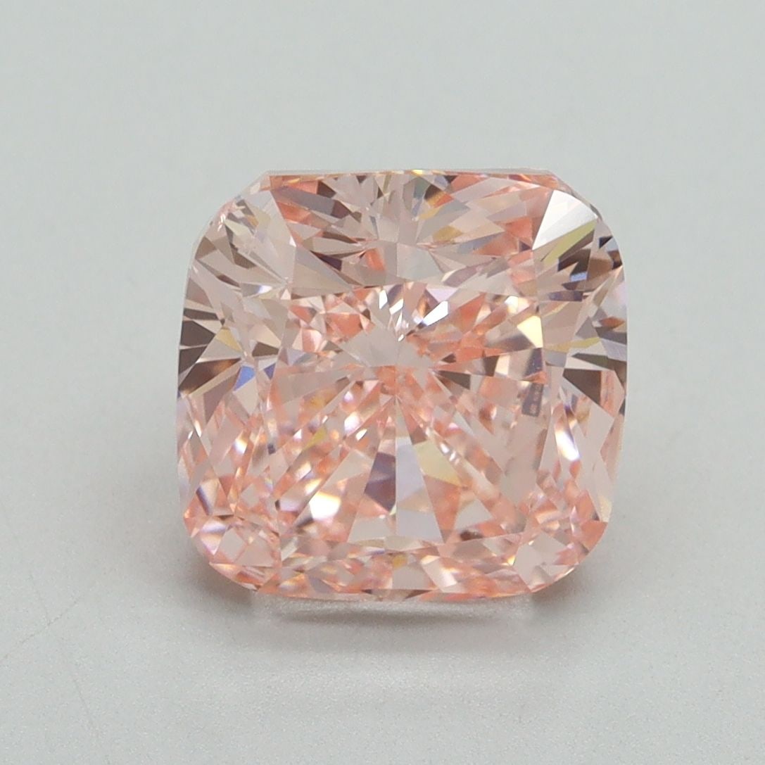 Loose Diamond - CUSHION BRILLIANT 4.02ct Fancy Vivid Pink VS2: Loose Diamond - CUSHION BRILLIANT 4.02ct Fancy Vivid Pink VS2 Source: This is a real non-mined Diamond that has been grown in a lab Shape: CUSHION BRILLIANT Carats: 4.02 Color: Fancy Vivid Pink Certif