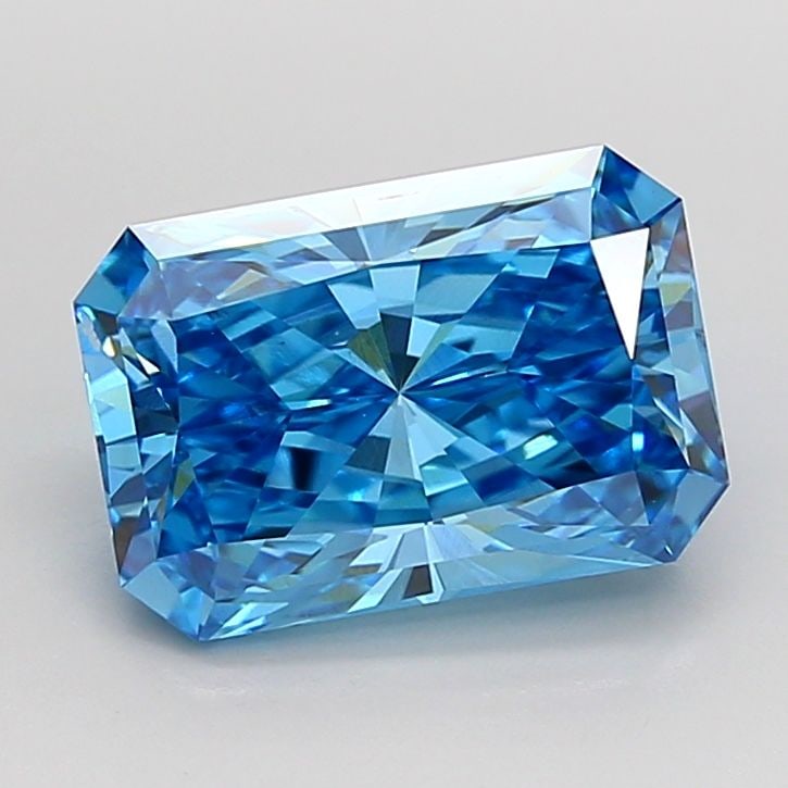Loose Diamond - RADIANT 2.53ct Fancy Vivid Blue VS1: Loose Diamond - RADIANT 2.53ct Fancy Vivid Blue VS1 Source: This is a real non-mined Diamond that has been grown in a lab Shape: RADIANT Carats: 2.53 Color: Fancy Vivid Blue Certification: IGI Video: