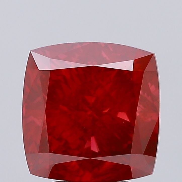 Loose Diamond - CUSHION BRILLIANT 5.09ct Fancy Vivid Red VS1: Loose Diamond - CUSHION BRILLIANT 5.09ct Fancy Vivid Red VS1 Source: This is a real non-mined Diamond that has been grown in a lab Shape: CUSHION BRILLIANT Carats: 5.09 Color: Fancy Vivid Red Certific