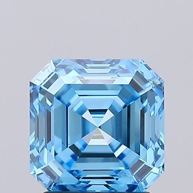 Loose Diamond - ASSCHER 2.04ct Fancy Vivid Blue VS1: Loose Diamond - ASSCHER 2.04ct Fancy Vivid Blue VS1 Source: This is a real non-mined Diamond that has been grown in a lab Shape: ASSCHER Carats: 2.04 Color: Fancy Vivid Blue Certification: IGI Video: