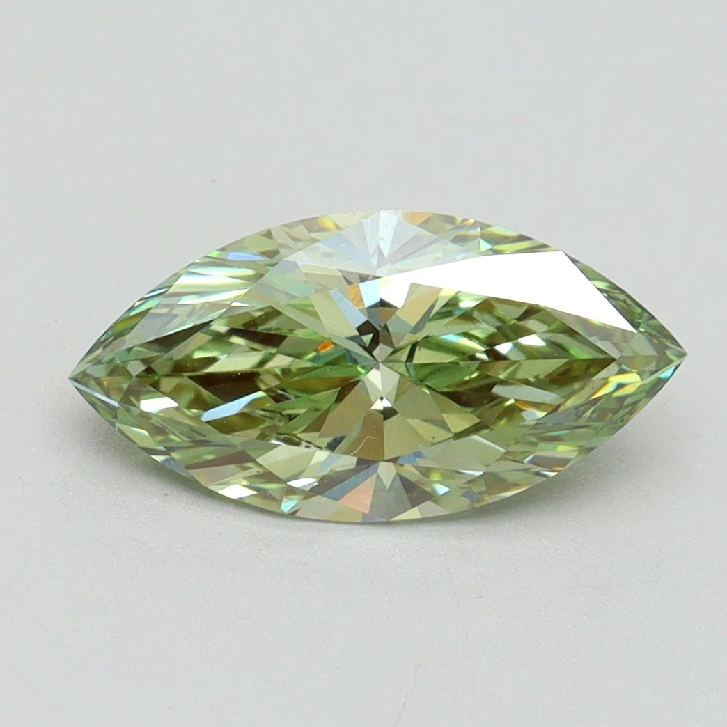 Loose Diamond - MARQUISE 1.52ct Fancy Vivid Green VS1: Loose Diamond - MARQUISE 1.52ct Fancy Vivid Green VS1 Source: This is a real non-mined Diamond that has been grown in a lab Shape: MARQUISE Carats: 1.52 Color: Fancy Vivid Green Certification: IGI Vid