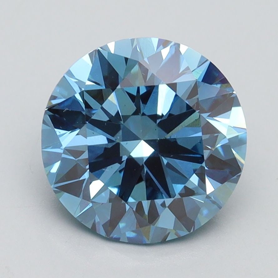 Loose Diamond - ROUND 2.61ct Fancy Intense Blue VS2: Loose Diamond - ROUND 2.61ct Fancy Intense Blue VS2 Source: This is a real non-mined Diamond that has been grown in a lab Shape: ROUND Carats: 2.61 Color: Fancy Intense Blue Certification: IGI Video: