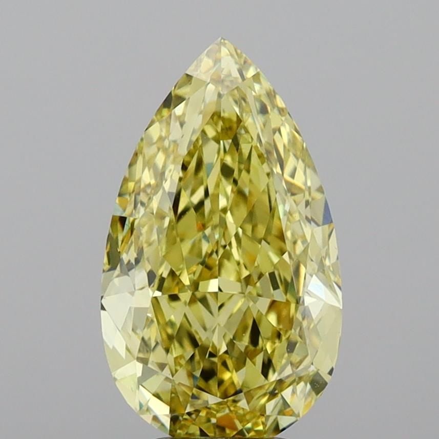 Loose Diamond - PEAR 5.08ct Fancy Intense Yellow VS1: Loose Diamond - PEAR 5.08ct Fancy Intense Yellow VS1 Source: This is a real non-mined Diamond that has been grown in a lab Shape: PEAR Carats: 5.08 Color: Fancy Intense Yellow Certification: IGI Video