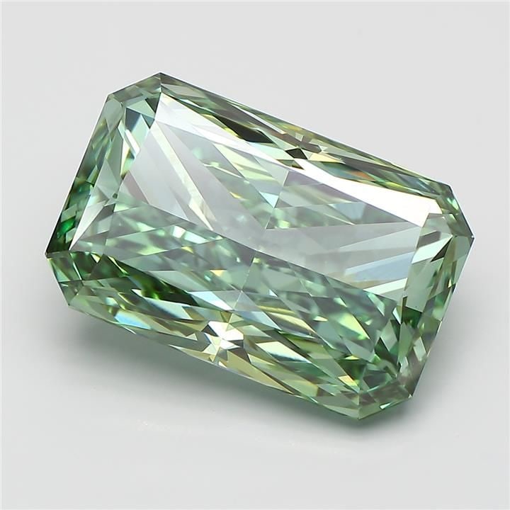 Loose Diamond - RADIANT 9.08ct Fancy Vivid Green VS1: Loose Diamond - RADIANT 9.08ct Fancy Vivid Green VS1 Source: This is a real non-mined Diamond that has been grown in a lab Shape: RADIANT Carats: 9.08 Color: Fancy Vivid Green Certification: IGI Video