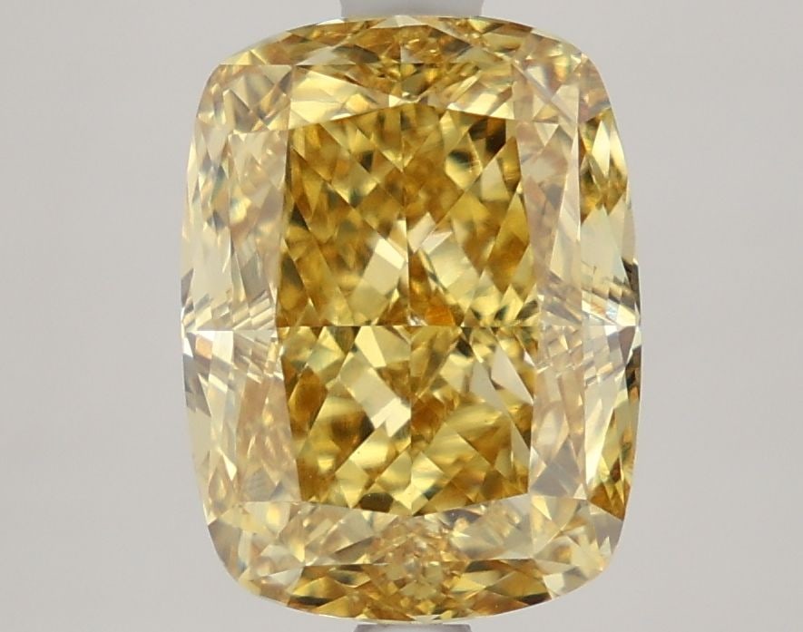 Loose Diamond - CUSHION MODIFIED 4.24ct Fancy Intense Yellow VVS2: Loose Diamond - CUSHION MODIFIED 4.24ct Fancy Intense Yellow VVS2 Source: This is a real non-mined Diamond that has been grown in a lab Shape: CUSHION MODIFIED Carats: 4.24 Color: Fancy Intense Yellow