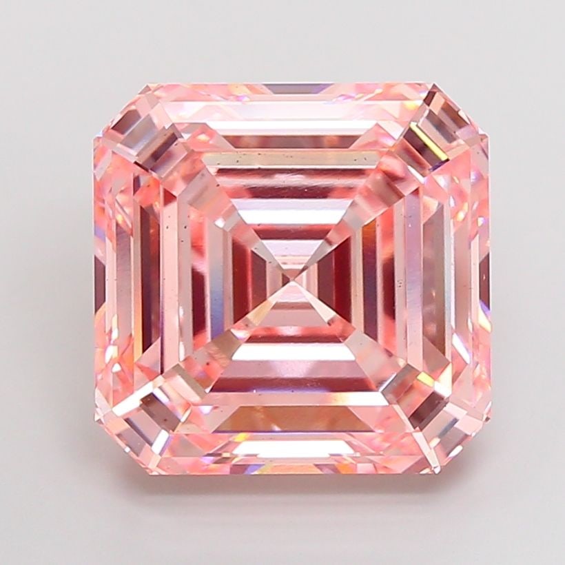 Loose Diamond - ASSCHER 21.37ct Fancy Vivid Pink VS2: Loose Diamond - ASSCHER 21.37ct Fancy Vivid Pink VS2 Source: This is a real non-mined Diamond that has been grown in a lab Shape: ASSCHER Carats: 21.37 Color: Fancy Vivid Pink Certification: IGI Video