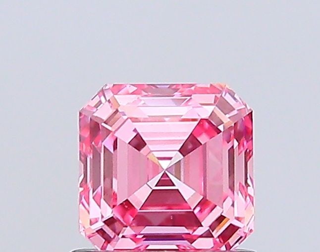 Loose Diamond - ASSCHER 1.04ct Fancy Vivid Pink VS1: Loose Diamond - ASSCHER 1.04ct Fancy Vivid Pink VS1 Source: This is a real non-mined Diamond that has been grown in a lab Shape: ASSCHER Carats: 1.04 Color: Fancy Vivid Pink Certification: IGI Video: