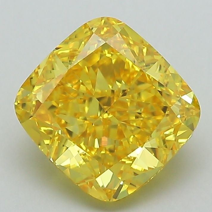 Loose Diamond - CUSHION BRILLIANT 2.41ct Fancy Vivid Yellow VVS2: Loose Diamond - CUSHION BRILLIANT 2.41ct Fancy Vivid Yellow VVS2 Source: This is a real non-mined Diamond that has been grown in a lab Shape: CUSHION BRILLIANT Carats: 2.41 Color: Fancy Vivid Yellow C